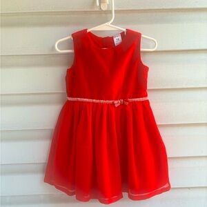 Carter’s | Holiday Christmas | velvety chiffon dress | 18 months. Color red.